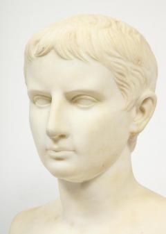 An Italian White Marble Figural Bust of Augustus Caesar Rome circa 1875 - 1035995
