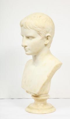 An Italian White Marble Figural Bust of Augustus Caesar Rome circa 1875 - 1035996