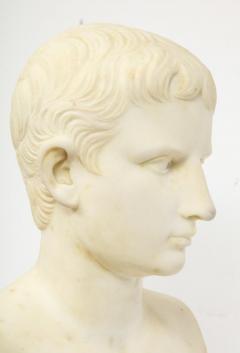 An Italian White Marble Figural Bust of Augustus Caesar Rome circa 1875 - 1036002