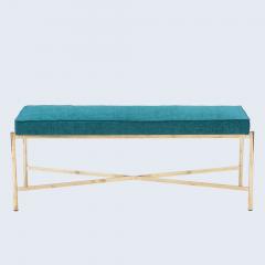 An Italian brass bench with X for base contemporary  - 2621665