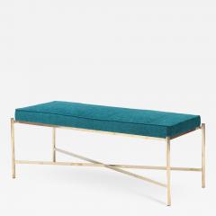 An Italian brass bench with X for base contemporary  - 2624575