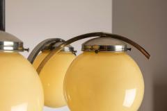 An Italian metal and glass art deco chandelier 1940s - 4402057