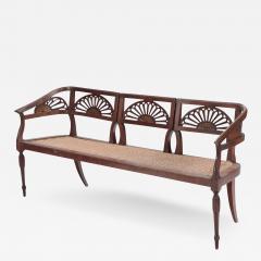 An Italian walnut sofa with cord seat cutout design Circa 1800  - 3012173