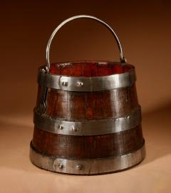 An Oak And Wrought Iron Bound Coopered Ships Bucket  - 3600570