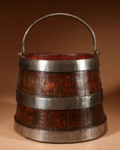 An Oak And Wrought Iron Bound Coopered Ships Bucket  - 3600571