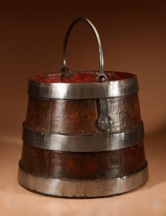 An Oak And Wrought Iron Bound Coopered Ships Bucket  - 3600572