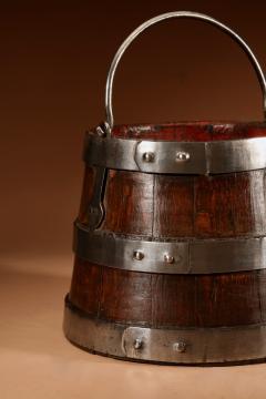 An Oak And Wrought Iron Bound Coopered Ships Bucket  - 3600573