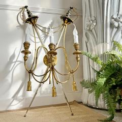 An Outstanding 1950s Italian Cross Sword and Gilt Rope Tassel Wall Light - 3465680