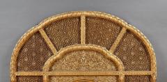 An Overmantel Mirror With Panels Of Mughal Inspired Carved Geometric Tracery - 700962