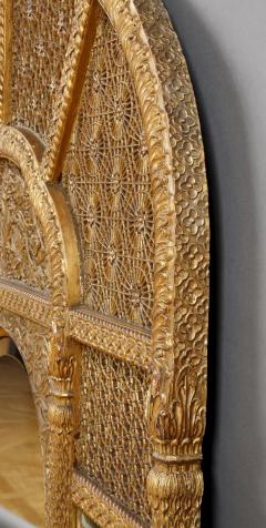 An Overmantel Mirror With Panels Of Mughal Inspired Carved Geometric Tracery - 700964