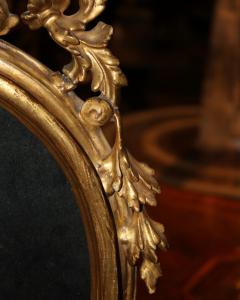 An Ovoid 18th Century Polychrome and Parcel Gilt Luccan Vanity Mirror  - 3340598