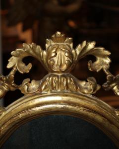 An Ovoid 18th Century Polychrome and Parcel Gilt Luccan Vanity Mirror  - 3340599