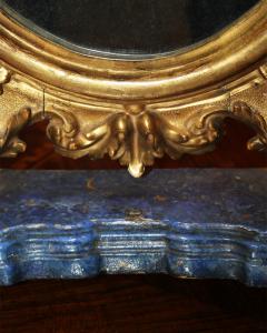 An Ovoid 18th Century Polychrome and Parcel Gilt Luccan Vanity Mirror  - 3340604