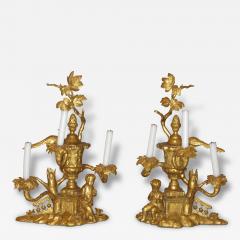 An Unusually Large Pair of Carved and Gilded Three Light Candelabra - 123739