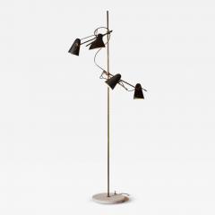An adjustable Italian midcentury floor lamp with four lights brass and marble - 3575732