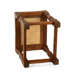 An adze cut Mouseman oak four legged stool - 3779622