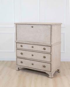 An antique Swedish bureau in antique white - 4758166