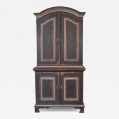 An antique Swedish two piece cupboard in black and grey - 4568238