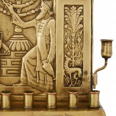 An early 20th century antique brass Judaica Menorah by the Bezalel Academy - 2876708