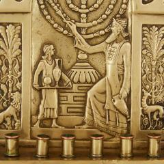 An early 20th century antique brass Judaica Menorah by the Bezalel Academy - 2876709