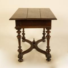 An early Italian turned legs walnut table one drawer circa 1850 - 2129179