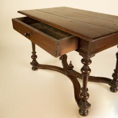 An early Italian turned legs walnut table one drawer circa 1850 - 2129180