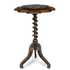 An early Victorian black and gilt papier m ch occasional table - 3481949