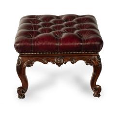 An early Victorian leather upholstered rosewood stool - 3603106