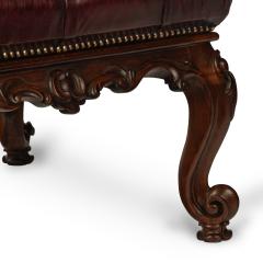 An early Victorian leather upholstered rosewood stool - 3603107