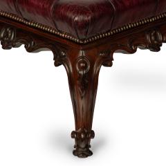 An early Victorian leather upholstered rosewood stool - 3603108