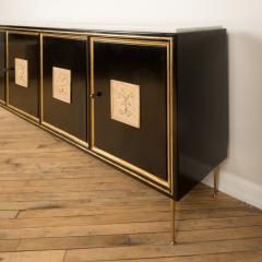 An ebonized French sideboard with marble top circa 1950 - 2033604