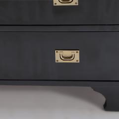 An ebonized mahogany brass mounted campaign style chest Circa 1940 - 3011299