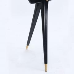 An ebonized wood glass top console table circa 1950  - 2303696