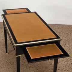 An elegant French leather top ebonized desk C 1940  - 3735314