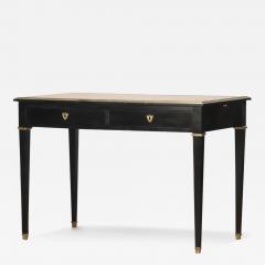 An elegant French leather top ebonized desk C 1940  - 3739973