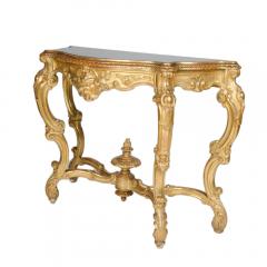 An elegant Italian carved giltwood marble top console table circa 1880 - 1843083