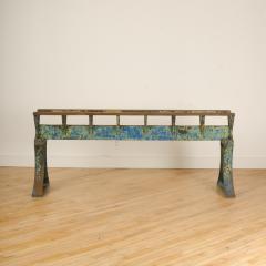 An imposing 19th Century French iron Industrial console table with slate top - 1886261