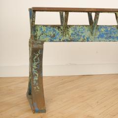 An imposing 19th Century French iron Industrial console table with slate top - 1886263