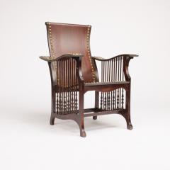 An impressive late 19th Century American mahogany and brass library armchair - 1660939