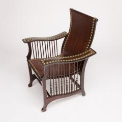 An impressive late 19th Century American mahogany and brass library armchair - 1660940