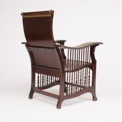 An impressive late 19th Century American mahogany and brass library armchair - 1660948
