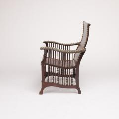 An impressive late 19th Century American mahogany and brass library armchair - 1660958
