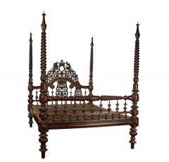 An impressive sissoo wood Anglo Indian four poster bed - 3245439