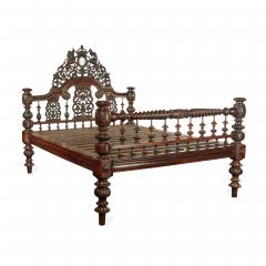 An impressive sissoo wood Anglo Indian four poster bed - 3245440