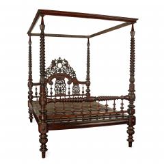 An impressive sissoo wood Anglo Indian four poster bed - 3245441