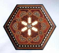 An intricately inlaid Syrian hexagonal table - 900256