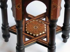 An intricately inlaid Syrian hexagonal table - 900258