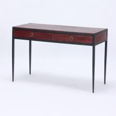 An iron and leather desk in the manner of Jean Michel Frank Contemporary - 2276575