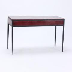 An iron and leather desk in the manner of Jean Michel Frank Contemporary - 2276579