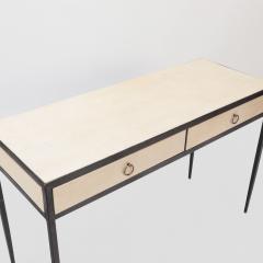 An iron and parchment desk in the manner of Jean Michel Franck Contemporary - 2536195